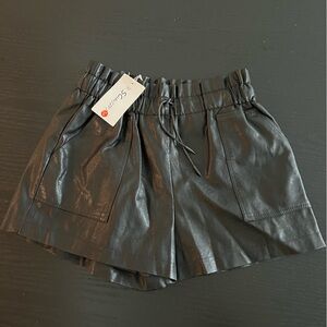 Brand new high washed leather shorts'